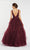 Alyce Paris - 60358 Lace Deep V-neck Tiered Tulle Ballgown In Purple