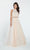 Alyce Paris - 60364 Beaded Mock Two Piece Halter Tulle A-line Dress In Neutral