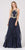 Eureka Fashion - 6036 Appliqued Halter Asymmetrical Cascade Gown In Blue