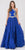 Eureka Fashion - 6036 Appliqued Halter Asymmetrical Cascade Gown In Blue