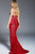 60360 Beaded Lace Deep V-neck Sheath Dress