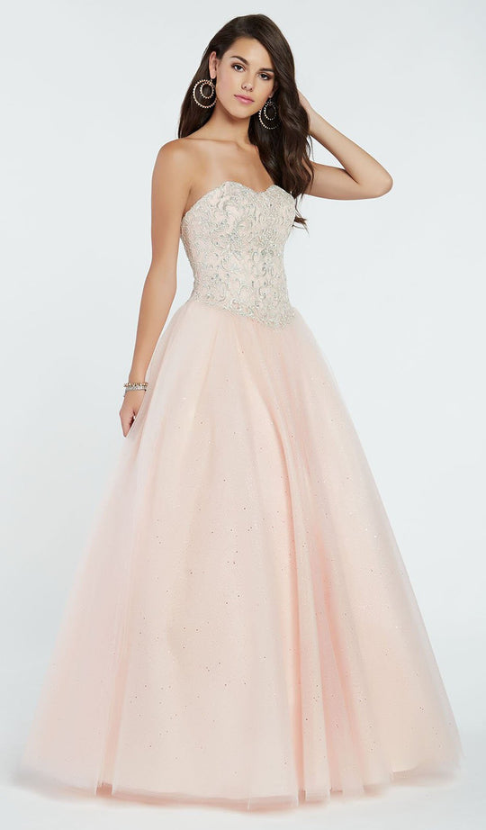 Alyce Paris - 60362 Embroidered Strapless Sweetheart Tulle Ballgown In Pink