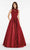 Alyce Paris - 60368 Sleeveless Lace Applique Bodice Satin Gown In Red