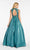 Alyce Paris - 60368 Sleeveless Lace Applique Bodice Satin Gown In Green