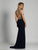 Dave & Johnny - A6036 Sleeveless Diamond Illusion Evening Gown in Blue