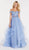 Alyce Paris - 60373 Off Shoulder Beaded Lace Top Tulle Prom Dress In Blue