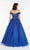 Alyce Paris - 60376 Beaded Lace Applique Off-Shoulder Ballgown In Blue