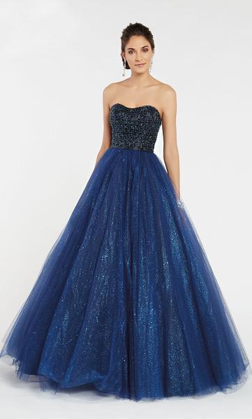 Alyce Paris - 60380 Strapless Beaded Sweetheart Tulle Ballgown In Blue