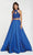 Alyce Paris - 60386 Two Piece Beaded High Halter Mikado A-line Dress In Blue