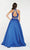 Alyce Paris - 60386 Two Piece Beaded High Halter Mikado A-line Dress In Blue
