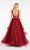 Alyce Paris - 60388 Sleeveless Crystal Accent Belt Flowy Tulle Gown In Red