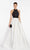 Alyce Paris - 60391 Two Tone Beaded High Halter Mikado A-line Dress In Black and White