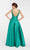 Alyce Paris - 60392 Beaded Deep V-neck Mikado A-line Dress In Green