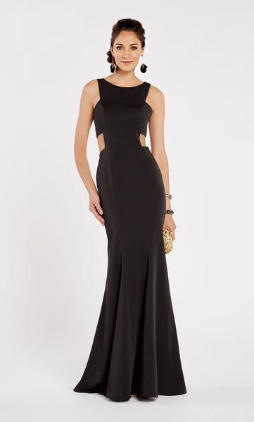 Alyce Paris - 60397 Lace Applique Bateau Trumpet Dress In Black