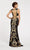 Alyce Paris - 60397 Lace Applique Bateau Trumpet Dress In Black