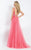 Rachel Allan  - 6039 Lace Deep V-neck Mermaid Dress in Pink