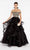 Alyce Paris - 60402 Embroidered Off-Shoulder Tulle Ruffled Ballgown In Black