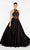 Alyce Paris - 60408 Lace Applique Plunging Vneck Ruffled Mermaid Dress In Black and Neutral