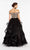 Alyce Paris - 60402 Embroidered Off-Shoulder Tulle Ruffled Ballgown In Black