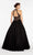 Alyce Paris - 60408 Lace Applique Plunging Vneck Ruffled Mermaid Dress In Black and Neutral