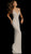 Jovani - 60409 Beaded Plunging Back Sheath Gown In Neutral and Silver