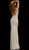Jovani - 60409 Beaded Plunging Back Sheath Gown In Neutral and Silver
