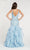 Alyce Paris - 60410 Beaded Deep V-neck Tulle Ruffled Mermaid Dress In Blue