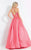 Rachel Allan  - 6040 Two Piece Lace Up Pleated Ballgown in Pink