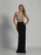 Dave & Johnny - A6040 Halter Keyhole Embroidered Evening Gown in Black