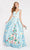 Alyce Paris - 60421 Hand Painted Printed Two Piece Satin A-line Dress In Green and Print