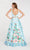 Alyce Paris - 60421 Hand Painted Printed Two Piece Satin A-line Dress In Green and Print