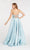 Alyce Paris - 60423 Embroidered Satin Pleated A-line Dress In Blue