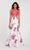 Alyce Paris - 60430 Two Piece Floral Printed Satin Mermaid Dress In Pink