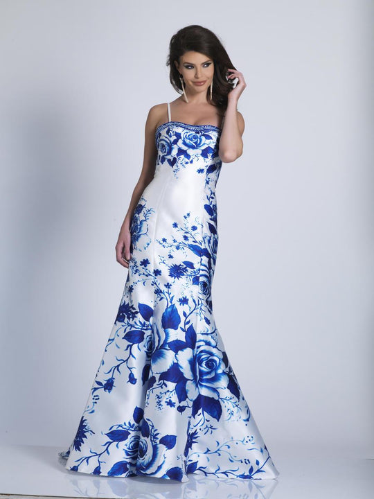 Dave & Johnny - A6042 Subtle Sweetheart Floral Mermaid Gown in Print