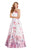 Alyce Paris - 60431 Floral Print Pleated A-Line Evening Gown