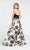 Alyce Paris - 60438 Two Tone Floral Printed A-line Dress In Black and White