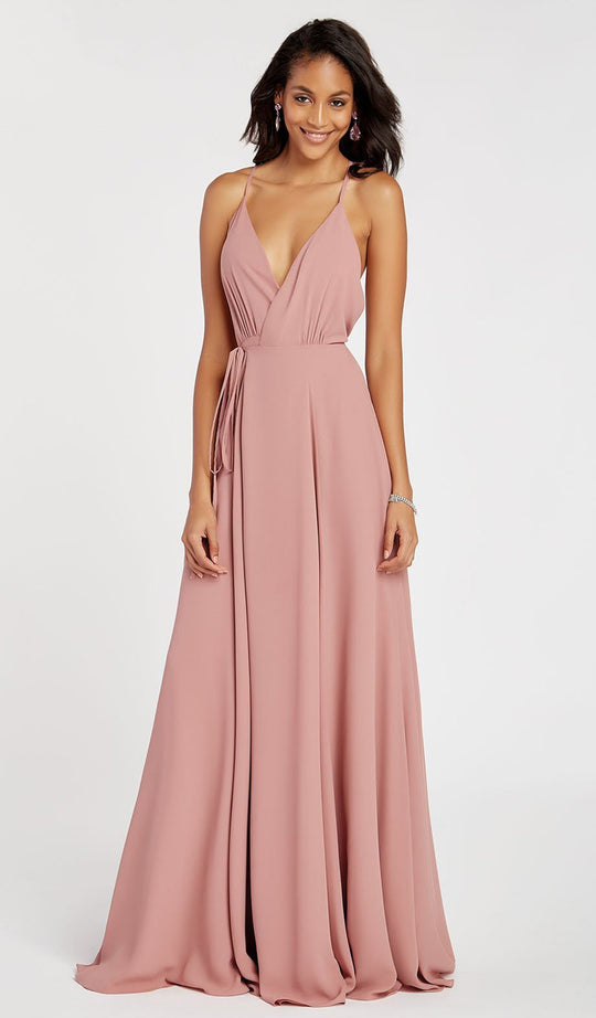 Alyce Paris - 60456 Sleeveless Wrap Style A-Line Gown In Pink