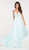 Alyce Paris - 60463 Embroidered Plunging A-Line Evening Gown In Green and Pink