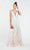 Alyce Paris - 60465 Deep V-neck Embroidered Tulle A-line Dress In White