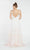 Alyce Paris - 60465 Deep V-neck Embroidered Tulle A-line Dress In White