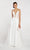 Alyce Paris - 60466 Embroidered Deep V-neck Tulle A-line Dress In White and Pink