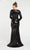 Alyce Paris - 60479 Sequined Long Sleeve Deep V-neck Trumpet Dress In Black