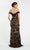 Alyce Paris - 60483 Two Tone Lace Applique Off-Shoulder Trumpet Dress In Black and Neutral