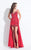 Rachel Allan  - 6048 Beaded Fitted Dress High Low Dress in Red