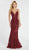 Alyce Paris - 60492 Plunging V-Neck Jeweled Lace Trumpet Gown In Red