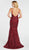 Alyce Paris - 60492 Plunging V-Neck Jeweled Lace Trumpet Gown In Red