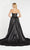 Alyce Paris - 60498 Embellished V-neck Mikado Gown With Train In Black
