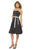 Alexia Designs - 604 Strapless Bubble Hem A-Line Dress In Black and White
