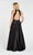 Alyce Paris - 60503 Plunging Halter Pleated A-Line Gown In Black