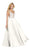 Alyce Paris - 60504 Floral Embroidered Plunging Mikado Gown in White
